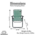 Camping Chair Lightweight Foldable Steel Frame 300lb Capacity G4896