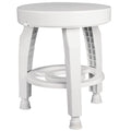 White Swivel Shower Stool Seat with Storage Shelf Z9742
