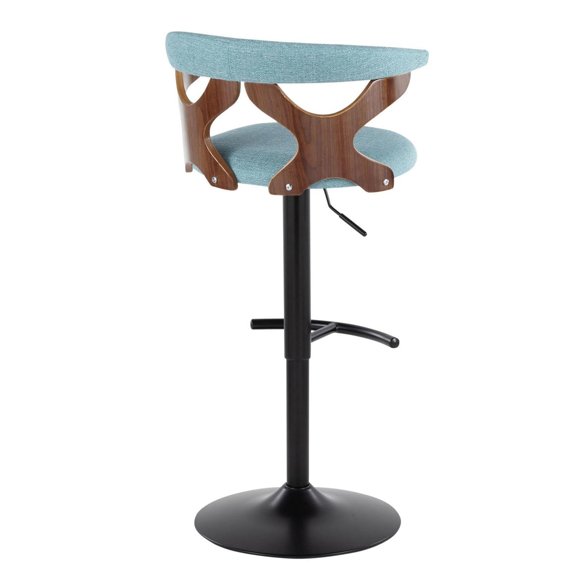 Adjustable Barstool with Metal Wood and Fabric 2-Piece Set Y280