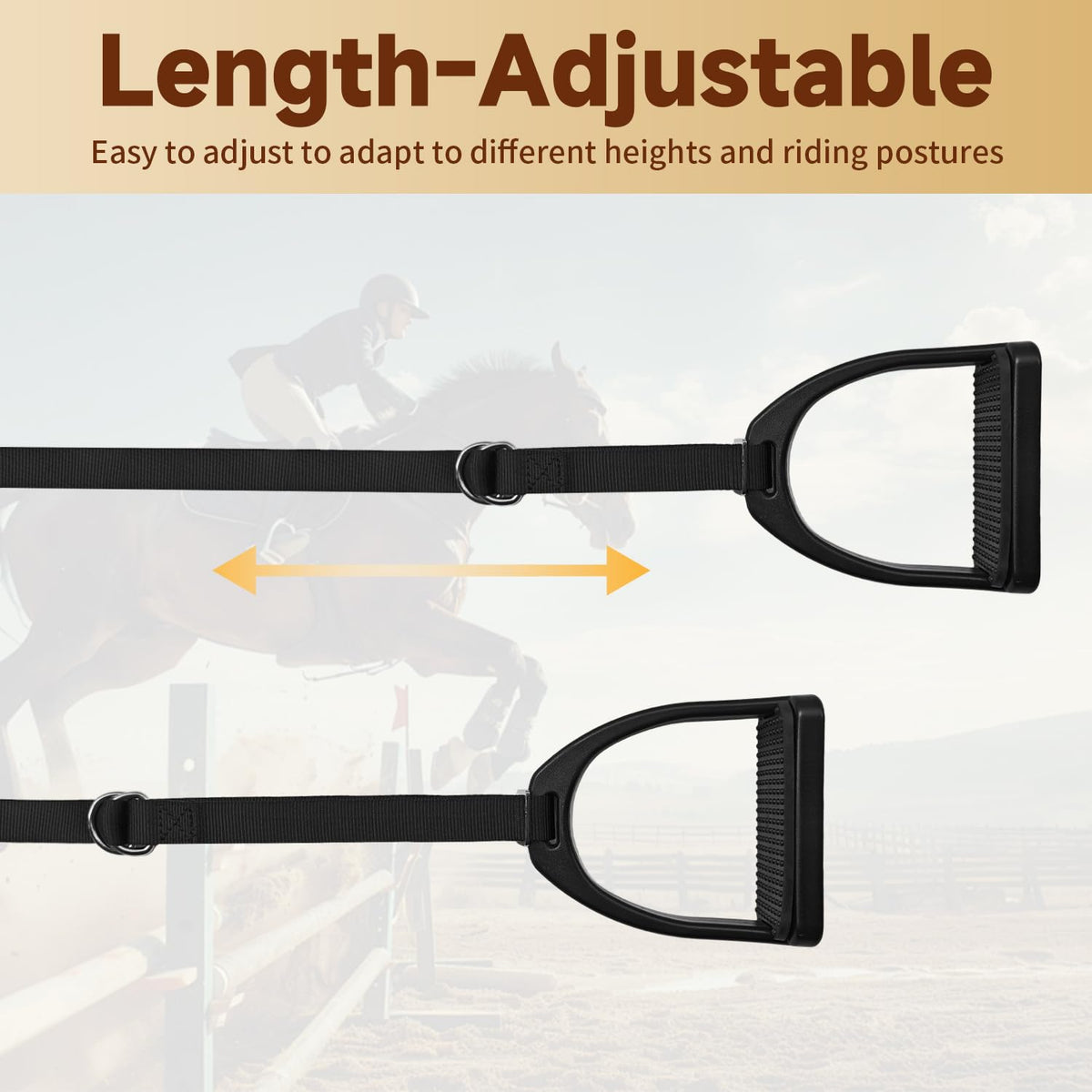 Kids Western Stirrups with Adjustable Nylon Straps E55675