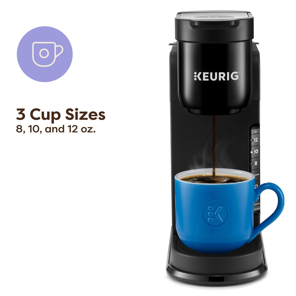 Single Serve K-Cup Pod Coffee Maker, 3 Brew Sizes, Black B866239