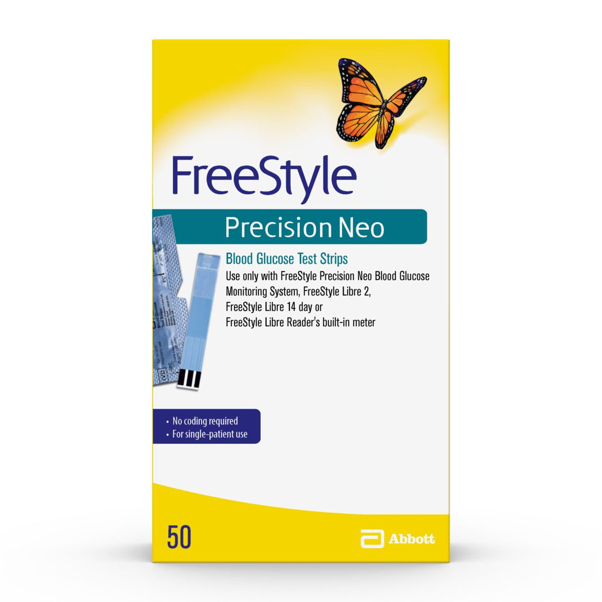 Blood Glucose Test Strips, 50 Strips I84409