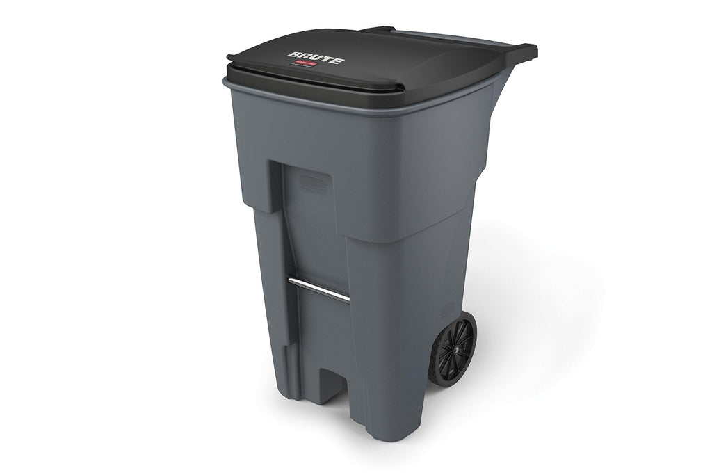 65 Gal Plastic Trash Can with Wheels R762