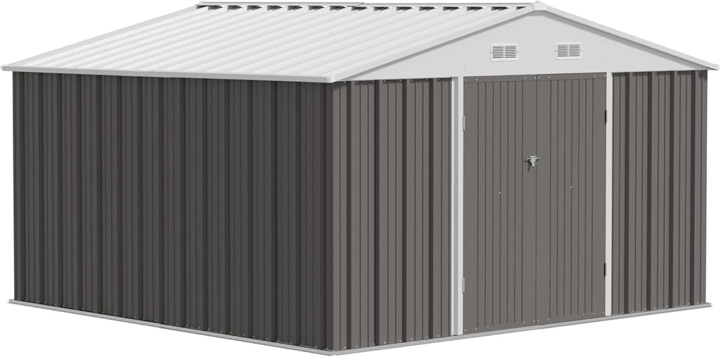 10x10 FT Grey Outdoor Storage Shed Q1520