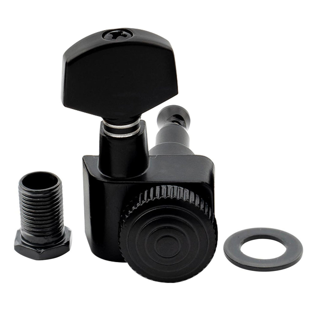 Black 6 Inline Locking Guitar Tuners Set W5537