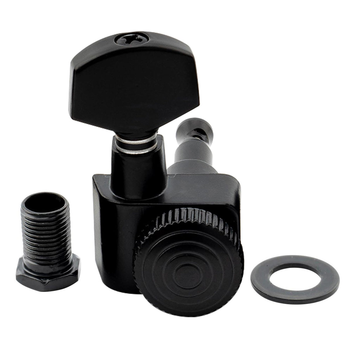 Black 6 Inline Locking Guitar Tuners Set W5537