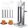 Two Speed Stainless Steel Vertical 15LBS Sausage Stuffer with 5 Stuffing Tubes Y26451