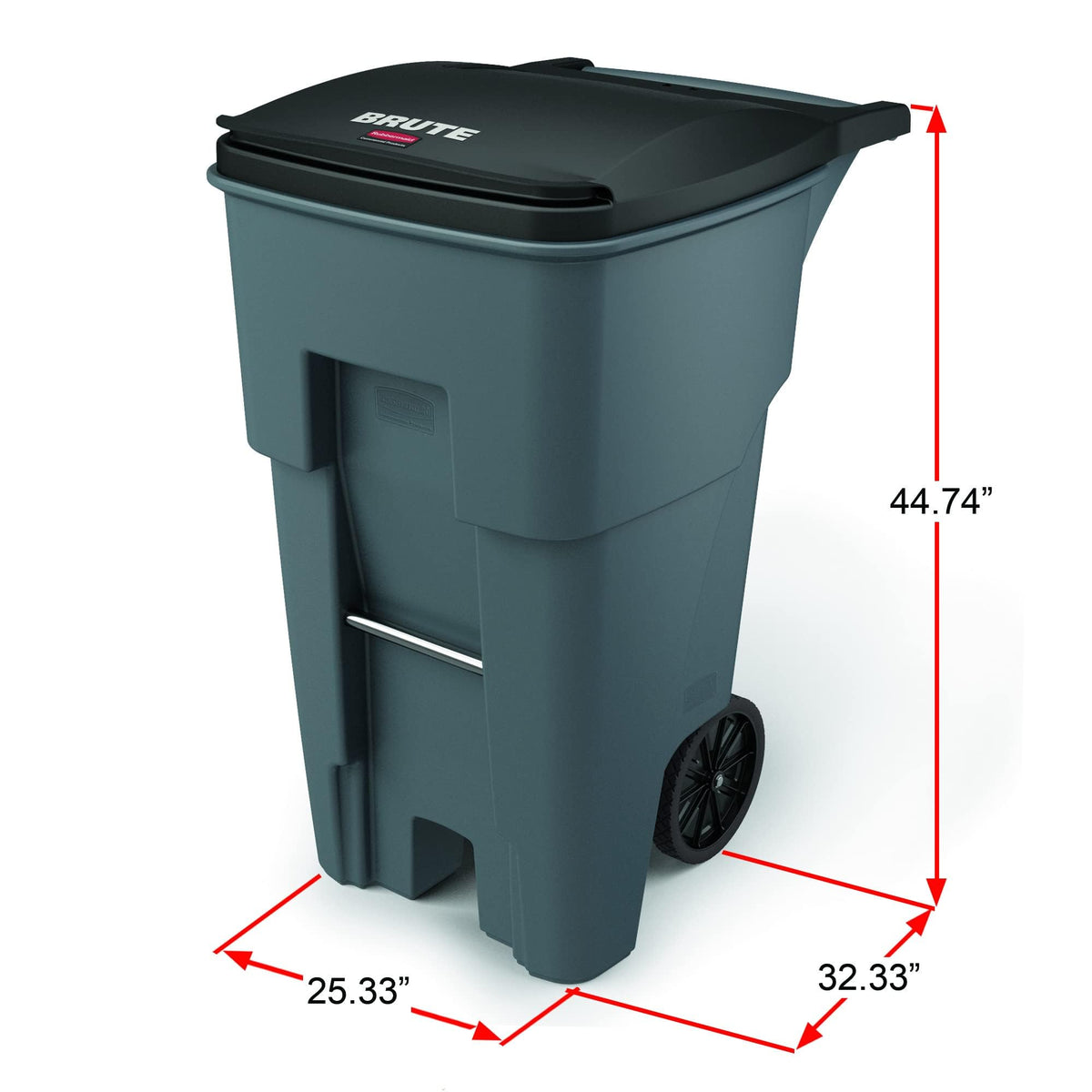 65 Gal Plastic Trash Can with Wheels R762