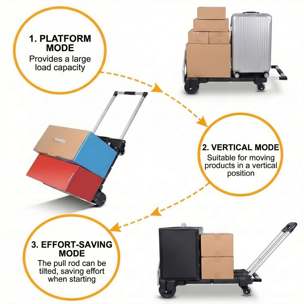 3-in-1 Folding Hand Truck 500 lbs Capacity Y87137