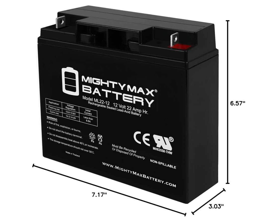 12 Volt 22 AH Rechargeable SLA AGM Battery H641
