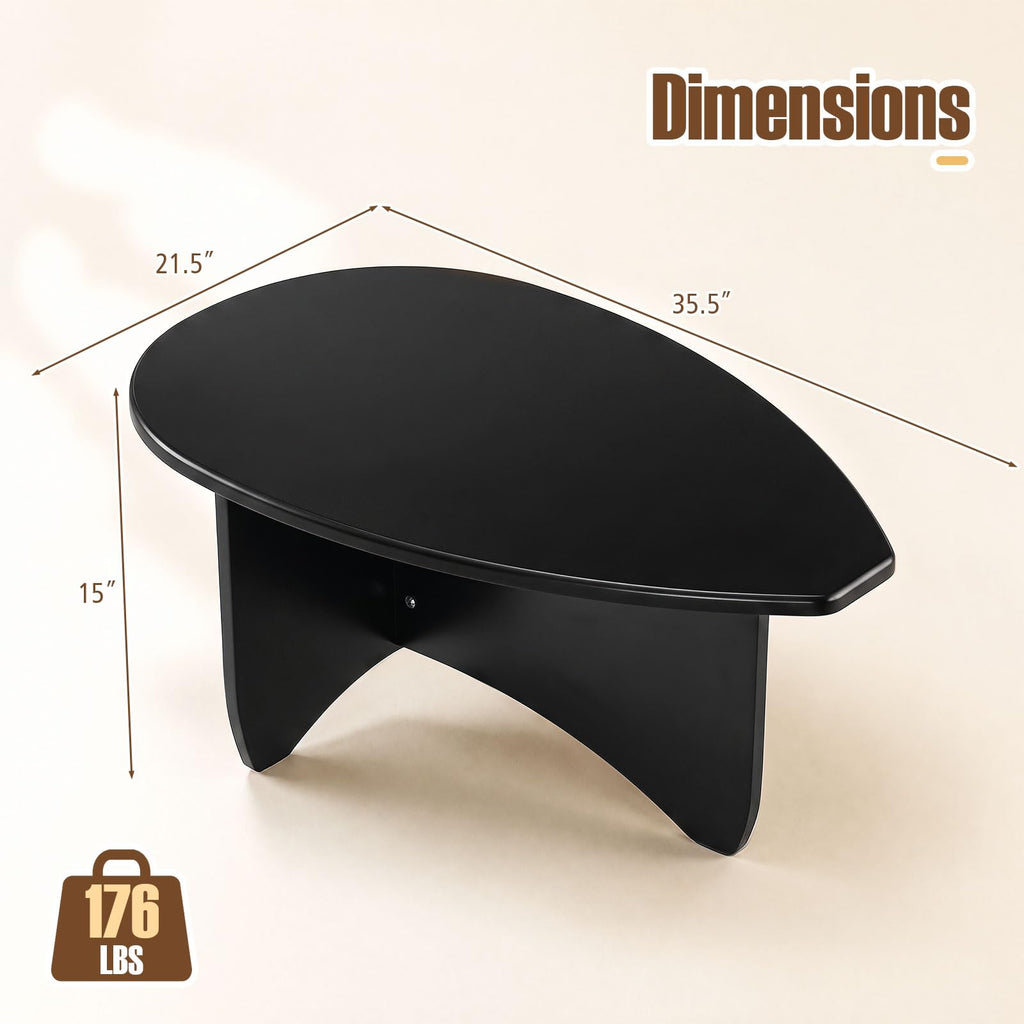 Oval Coffee Table Black O74076