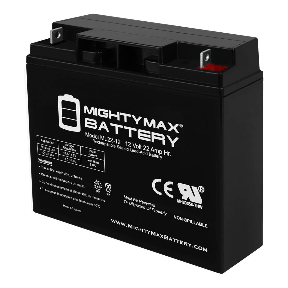 12 Volt 22 AH Rechargeable SLA AGM Battery H641