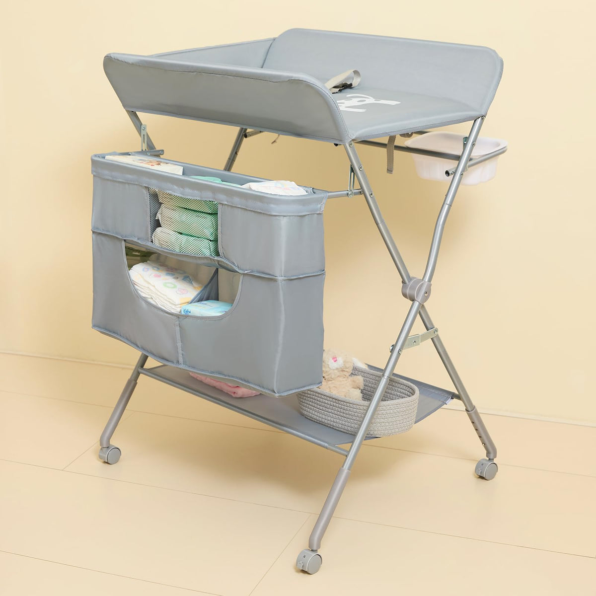 Foldable Baby Changing Table with Wheels M913