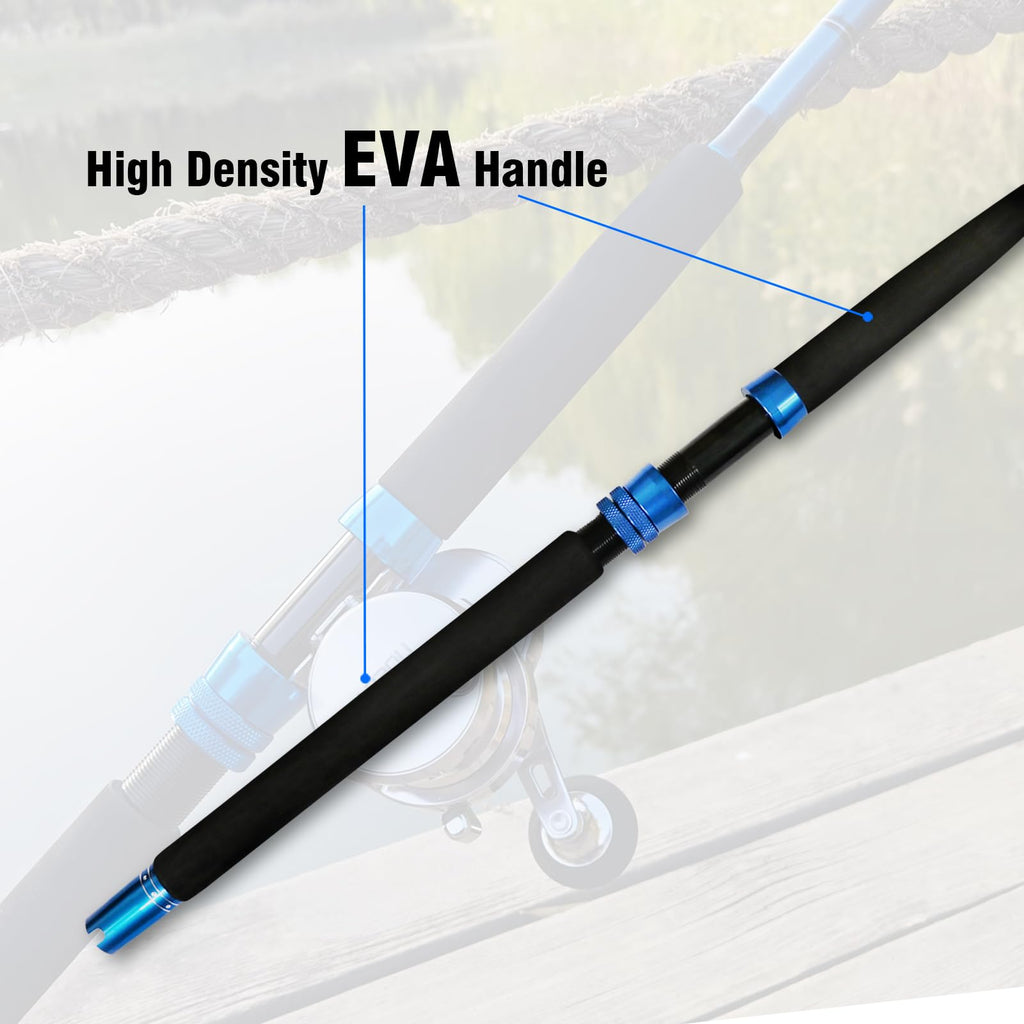1-Piece 2-Piece Saltwater Trolling Rod Conventional Boat Fishing Pole Z490745