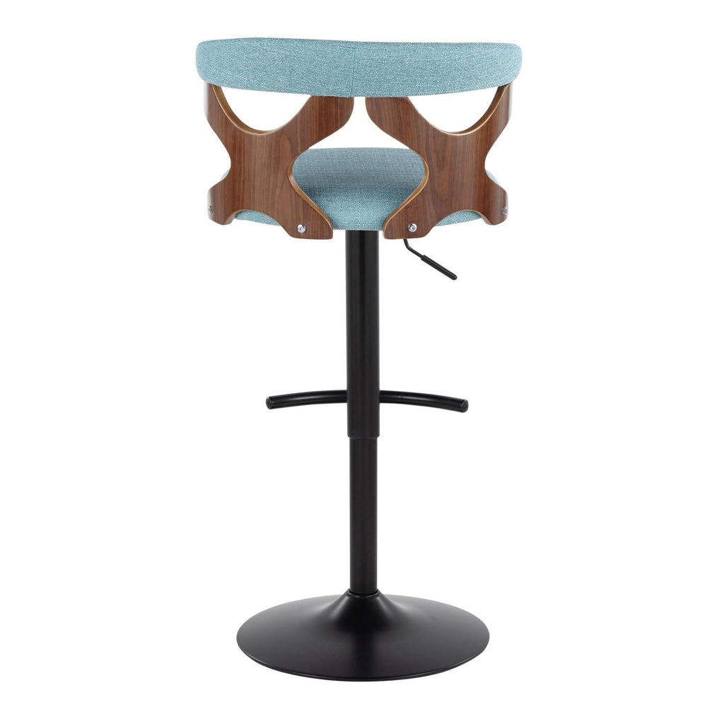 Adjustable Barstool with Metal Wood and Fabric 2-Piece Set Y280