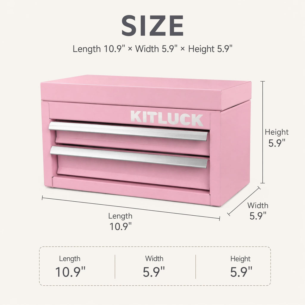 Pink 2-Drawer Metal Tool Box P24399