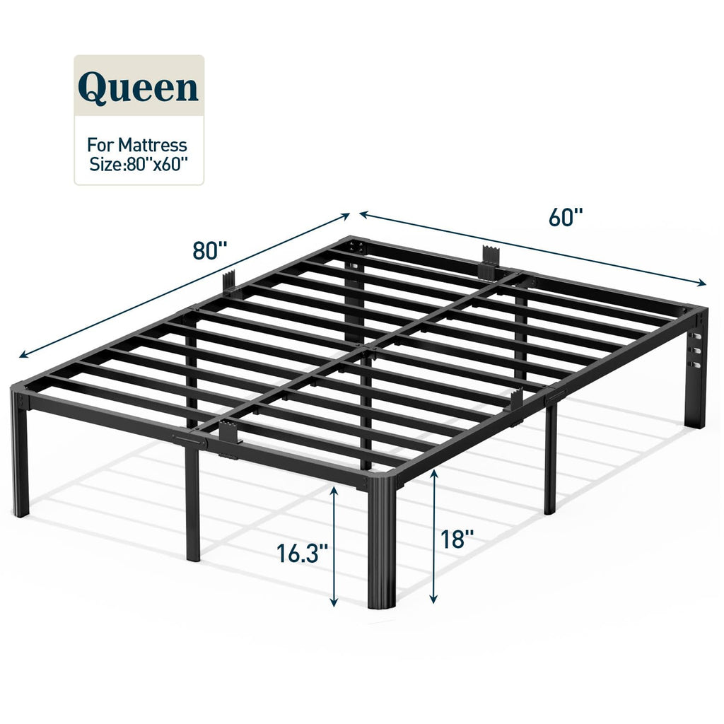 Queen 18 Inch Heavy Duty Metal Platform Bed Frame V8663