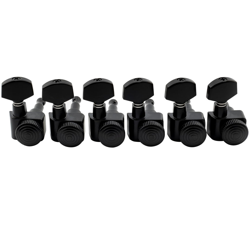 Black 6 Inline Locking Guitar Tuners Set W5537