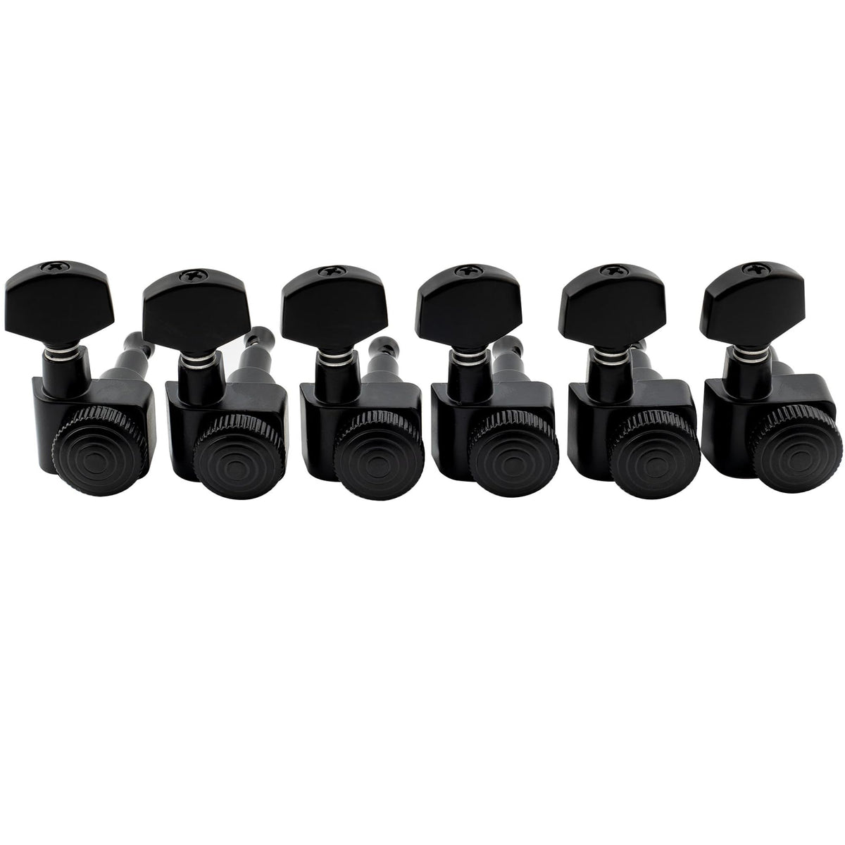 Black 6 Inline Locking Guitar Tuners Set W5537