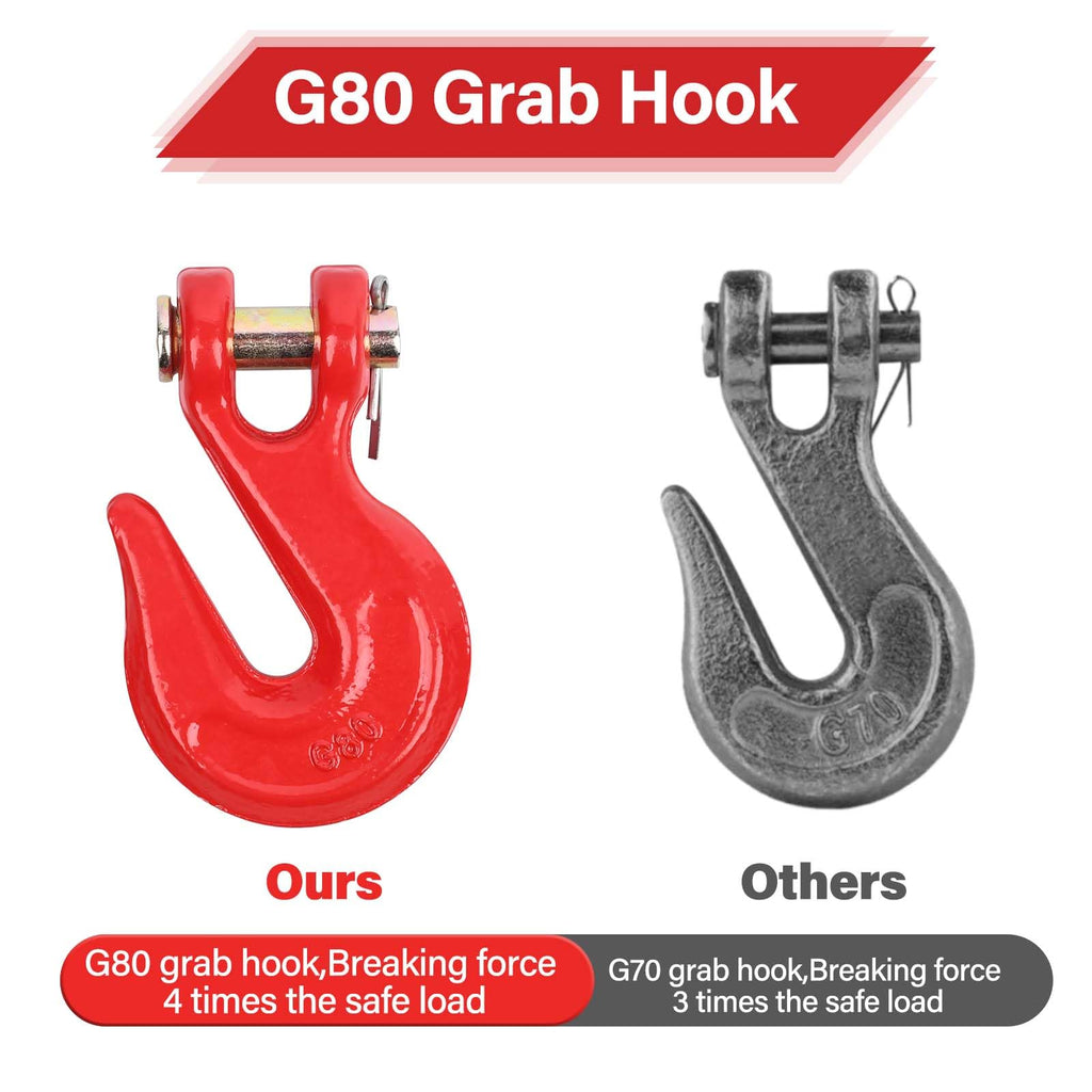 3/8'' Red Powder Coating Grade 80 Clevis Grab Hook T544