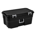 Black Plastic Storage Footlocker with Wheels T364129