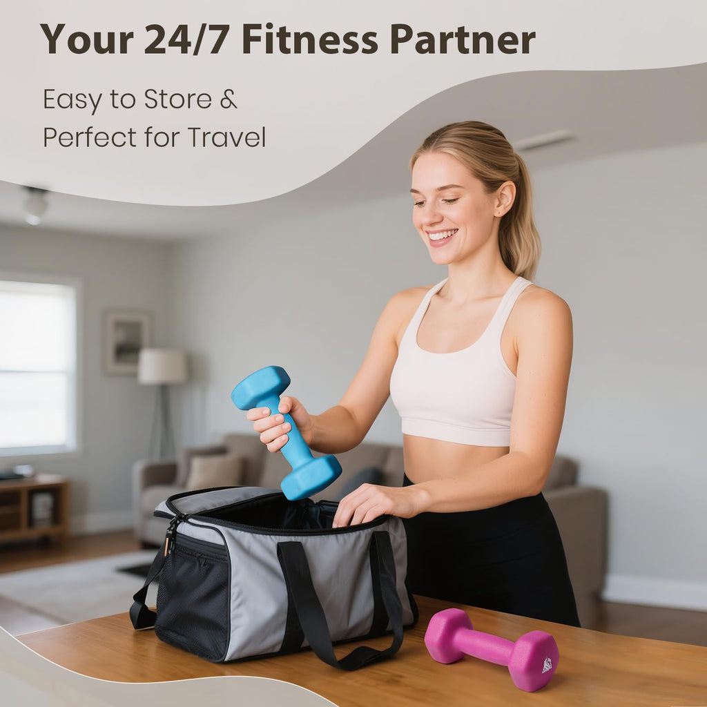 Set of 2 Neoprene Coated Hex Dumbbells W67722