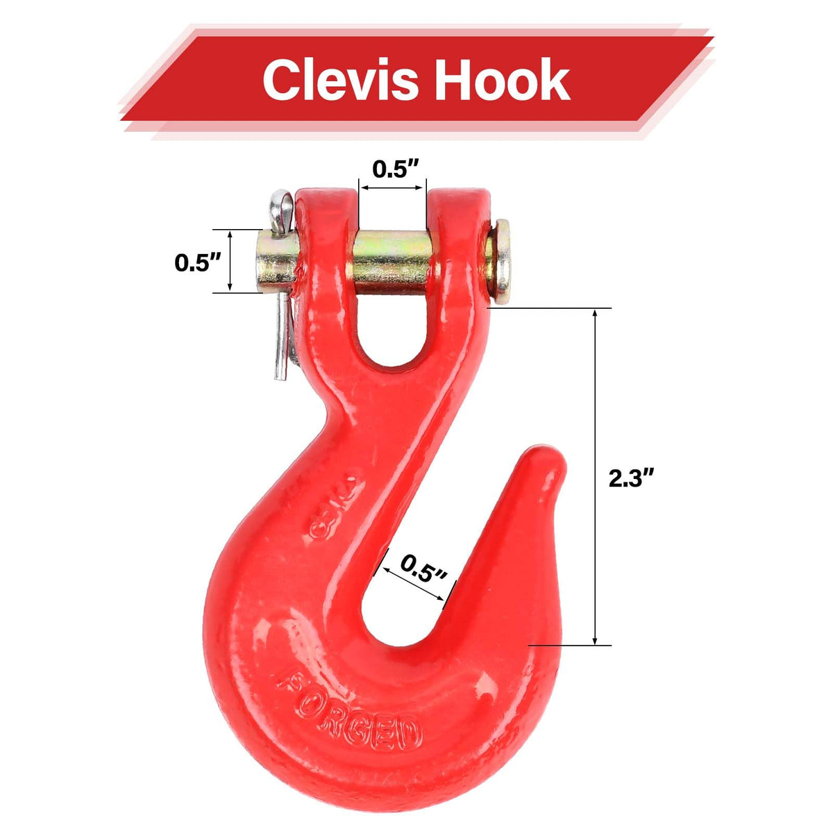 3/8'' Red Powder Coating Grade 80 Clevis Grab Hook T544
