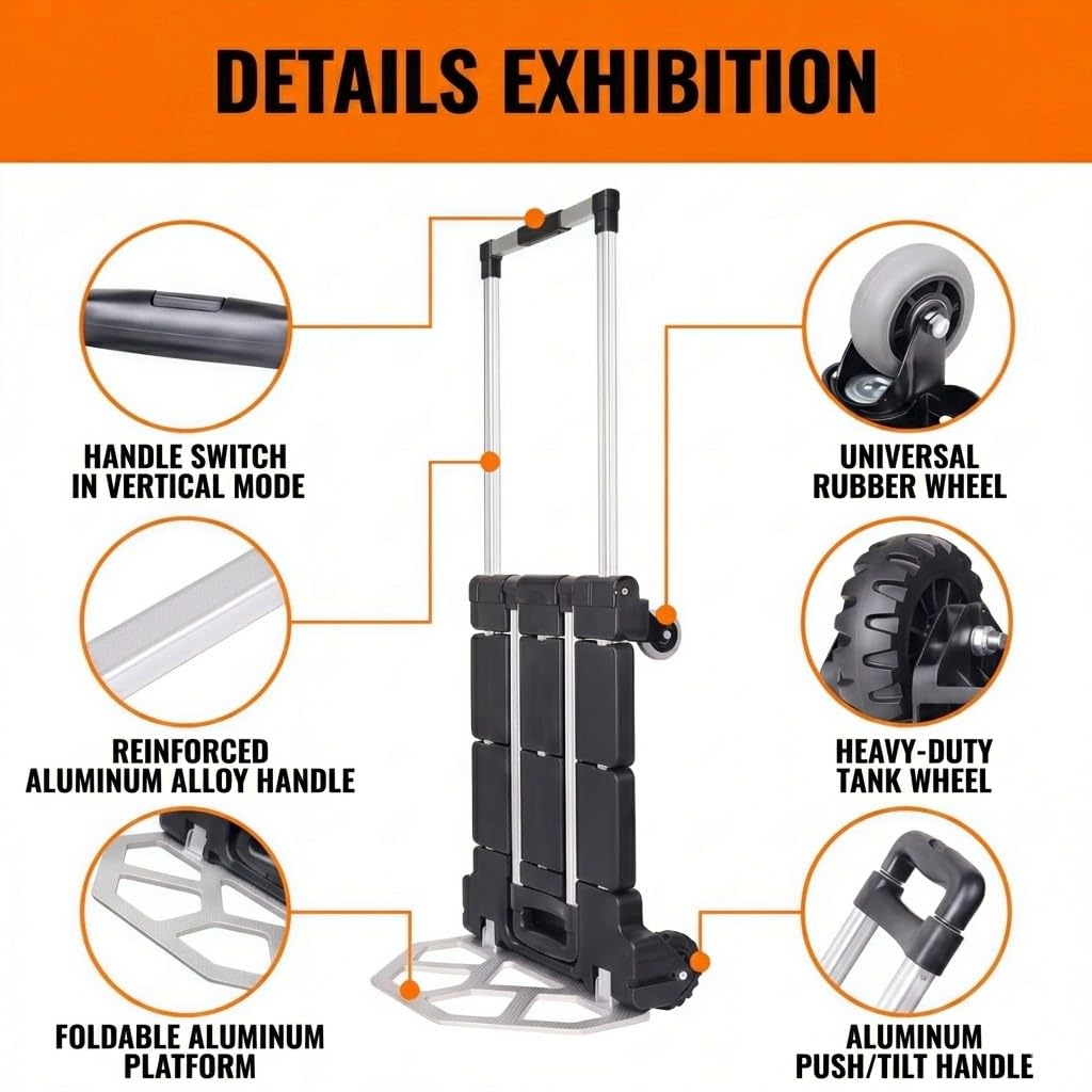 3-in-1 Folding Hand Truck 500 lbs Capacity Y87137
