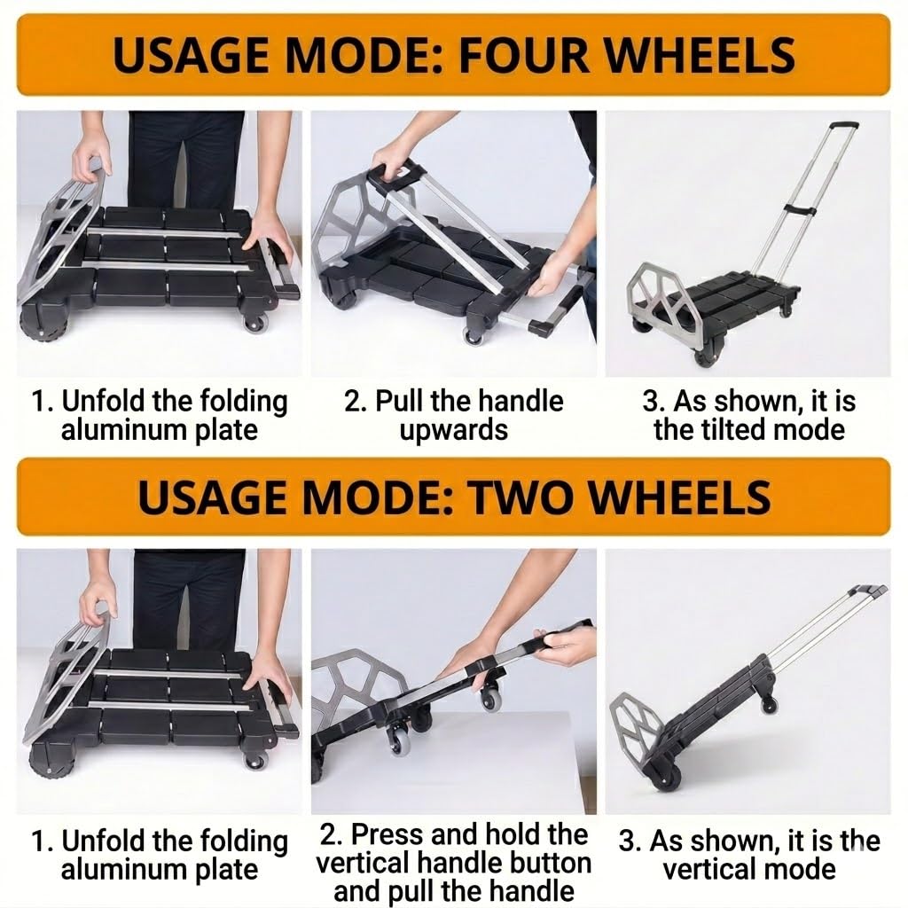 3-in-1 Folding Hand Truck 500 lbs Capacity Y87137