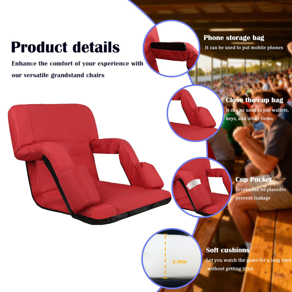 Reclining Bleacher Chair with Back Support R470683