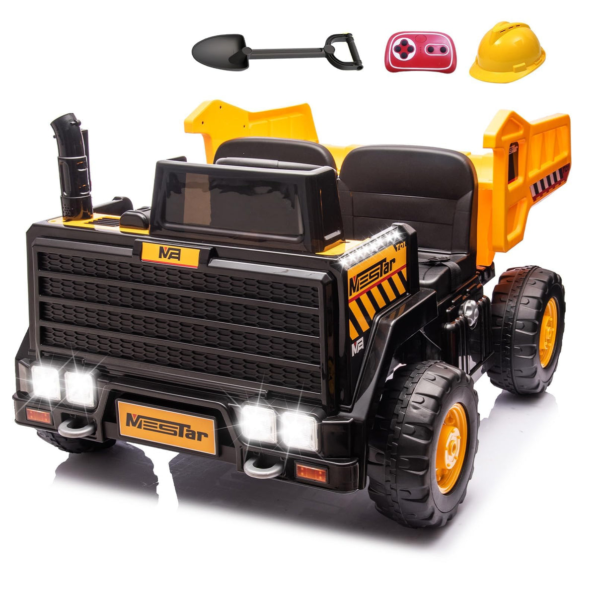 24V Ride On Dump Truck, 2-Seater Kids Electric Car, Yellow K70296