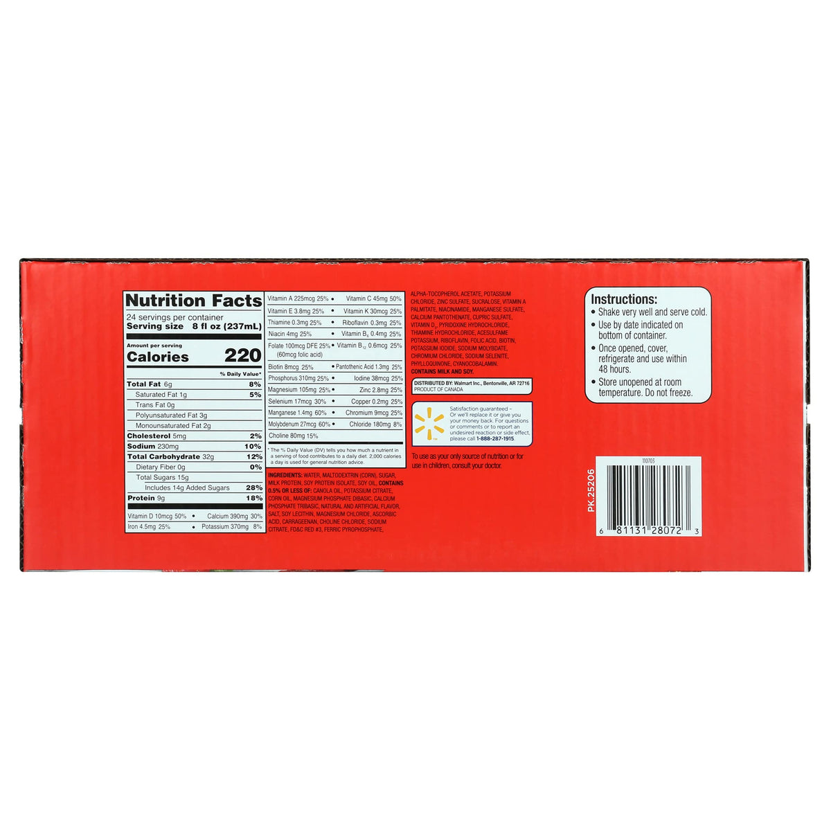 Strawberry Nutritional Shake 8 fl oz 24 Count I191
