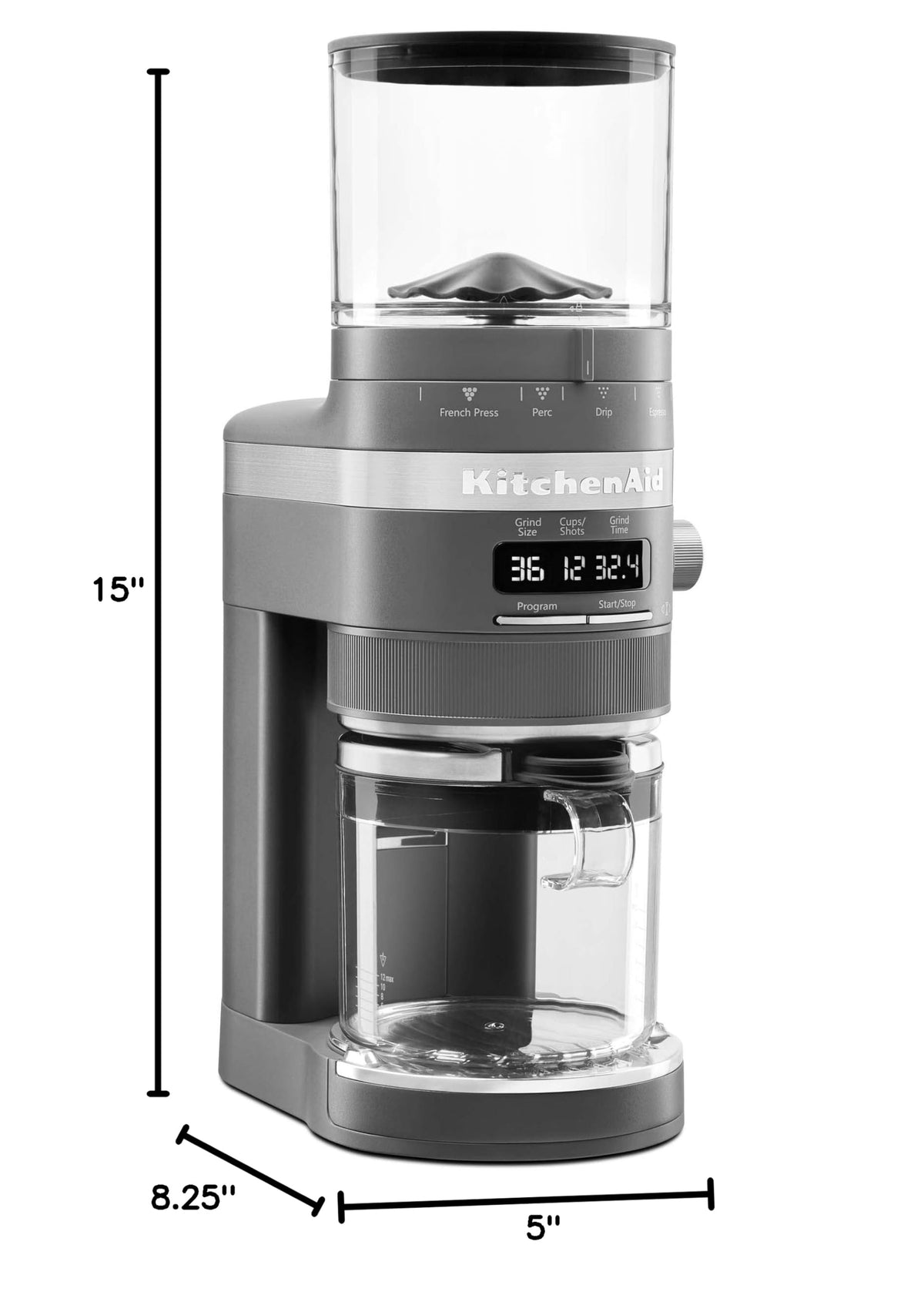 Charcoal Grey Burr Coffee Grinder P5262