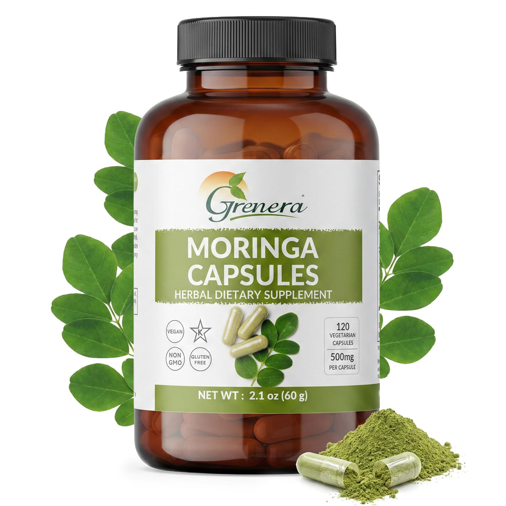 Moringa Capsules 500mg Moringa Oleifera Leaf Powder 120 Count U982
