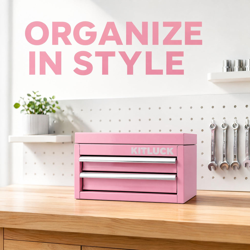 Pink 2-Drawer Metal Tool Box P24399