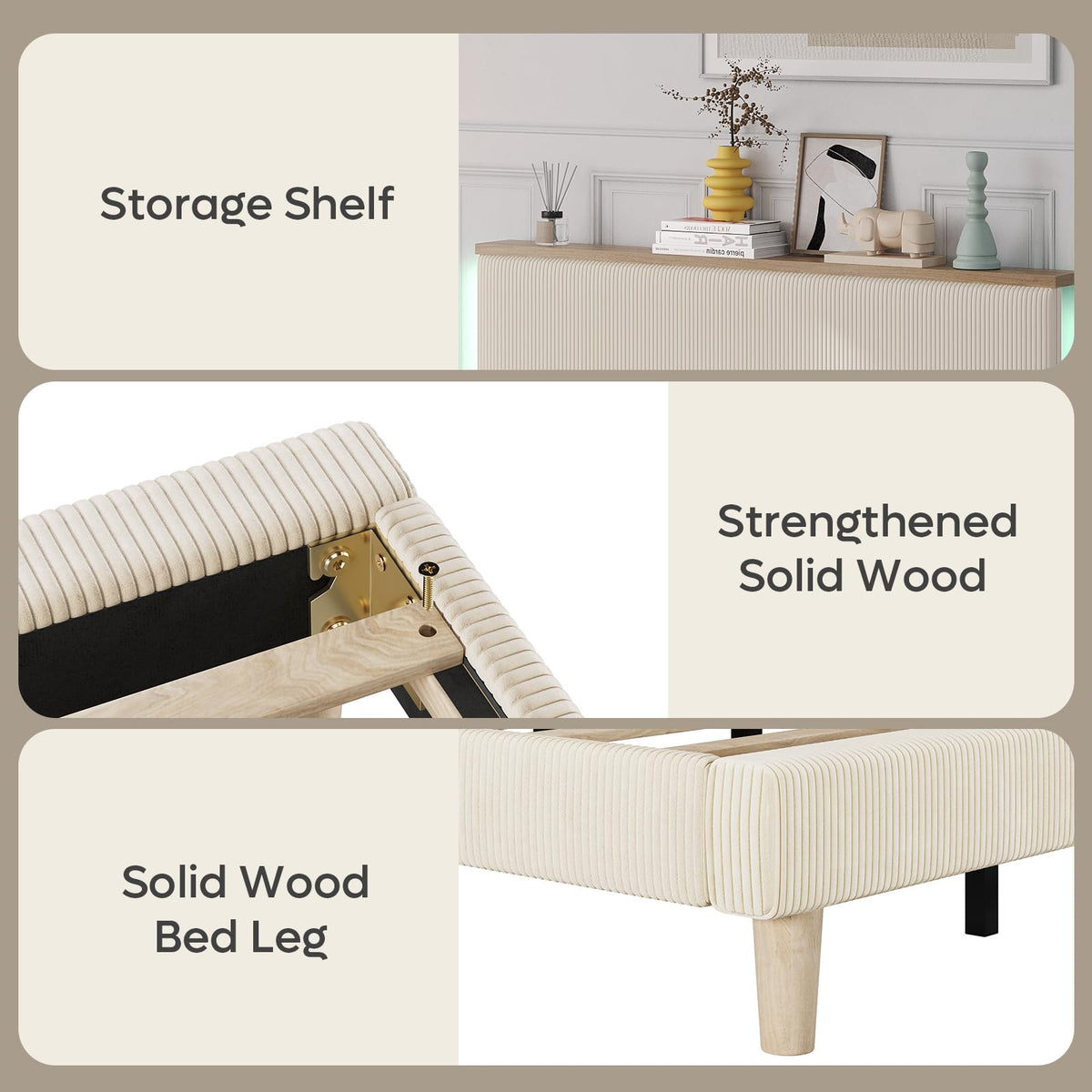 Full Bed Frame with Adjustable Headboard G7854
