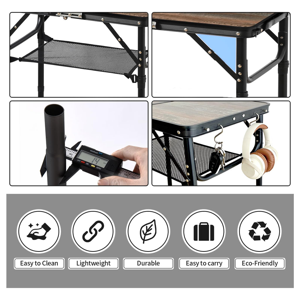 Folding Picnic Table 2ft Portable Camping Table U77733