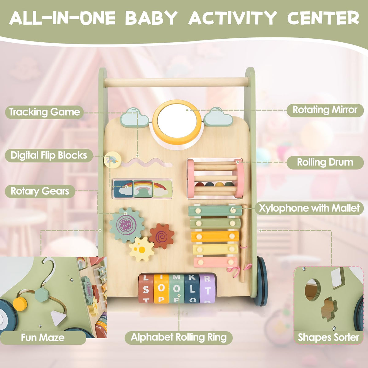 Wooden Baby Push Walker W6125