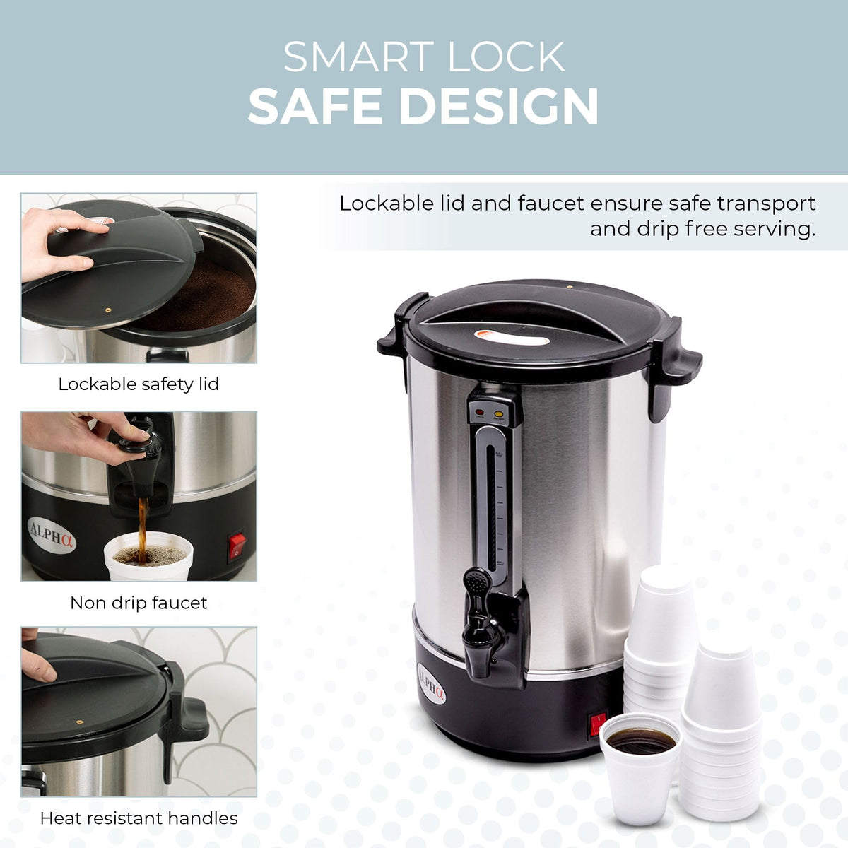 100 Cups Stainless Steel Electric Coffee Urn K23462