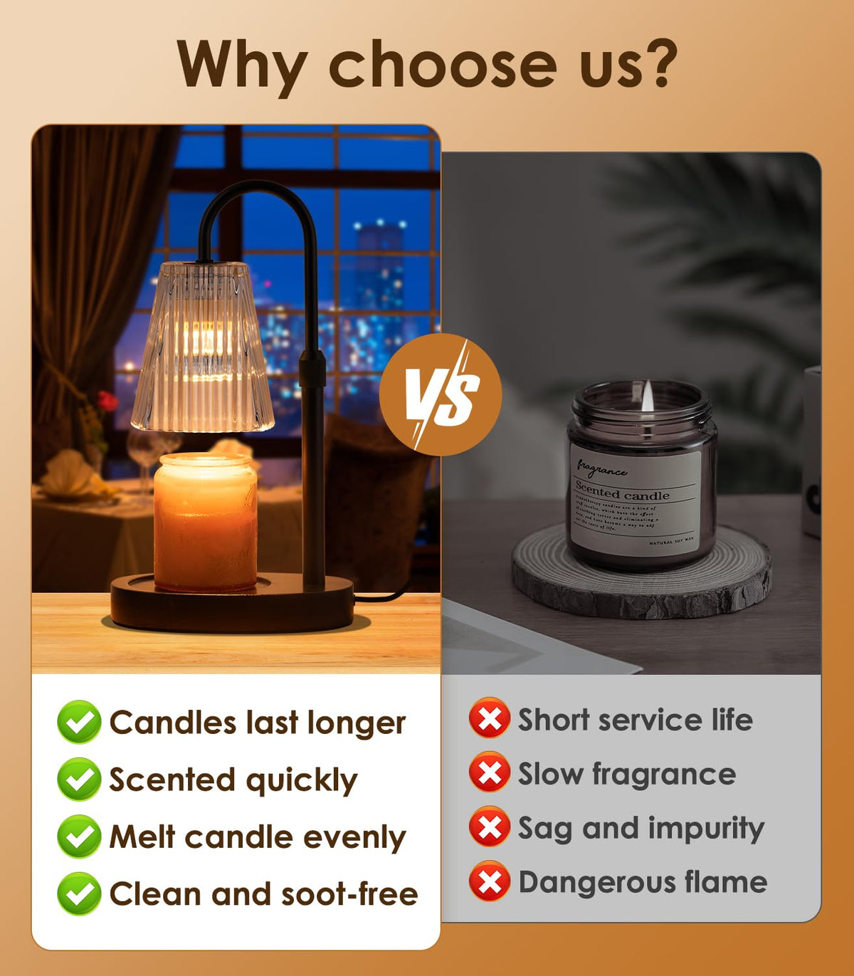 Electric Candle Warmer Lamp with Dimmer Adjustable Height Timer Glass R5013