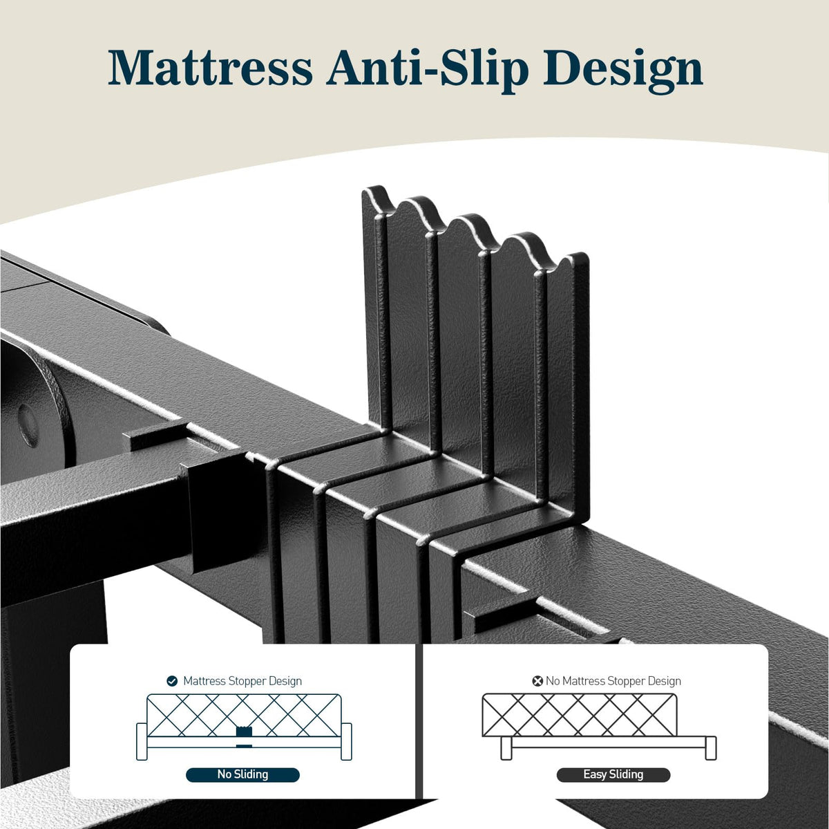 Queen 18 Inch Heavy Duty Metal Platform Bed Frame V8663