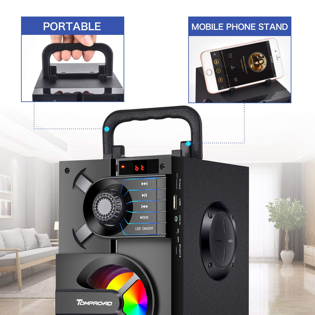 Portable Bluetooth Speaker with Subwoofer A1259
