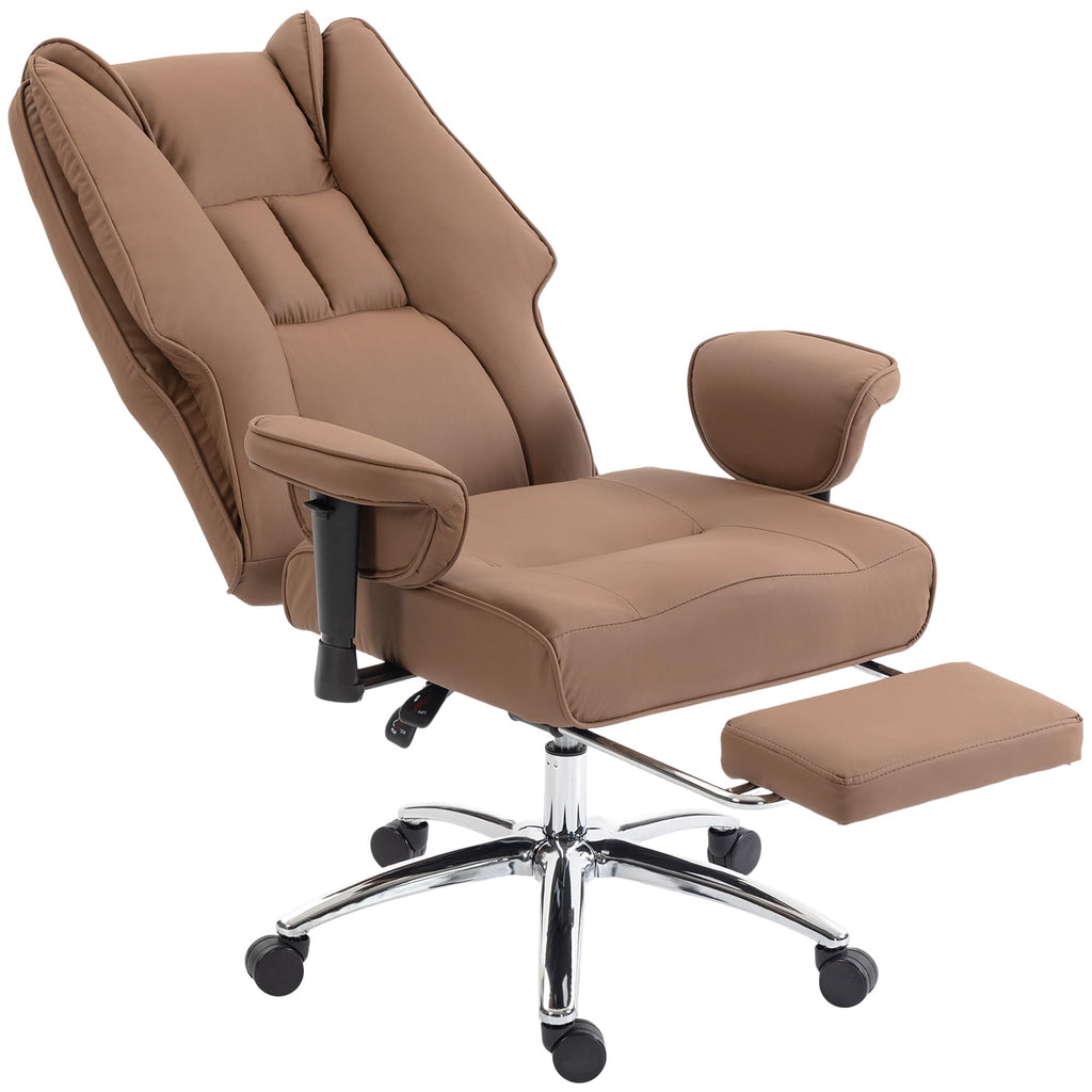 Brown Ergonomic Reclining Office Chair with Footrest E433670