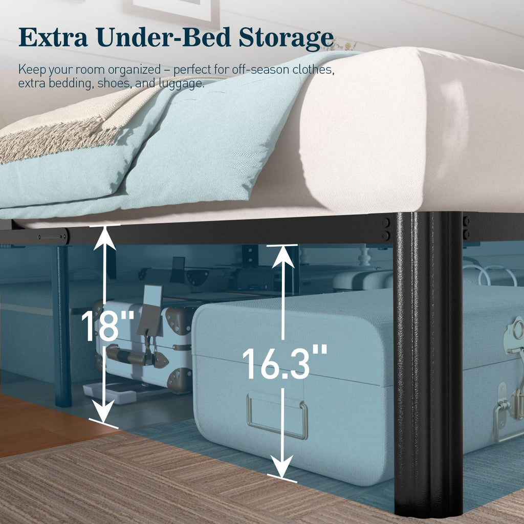 Queen 18 Inch Heavy Duty Metal Platform Bed Frame V8663