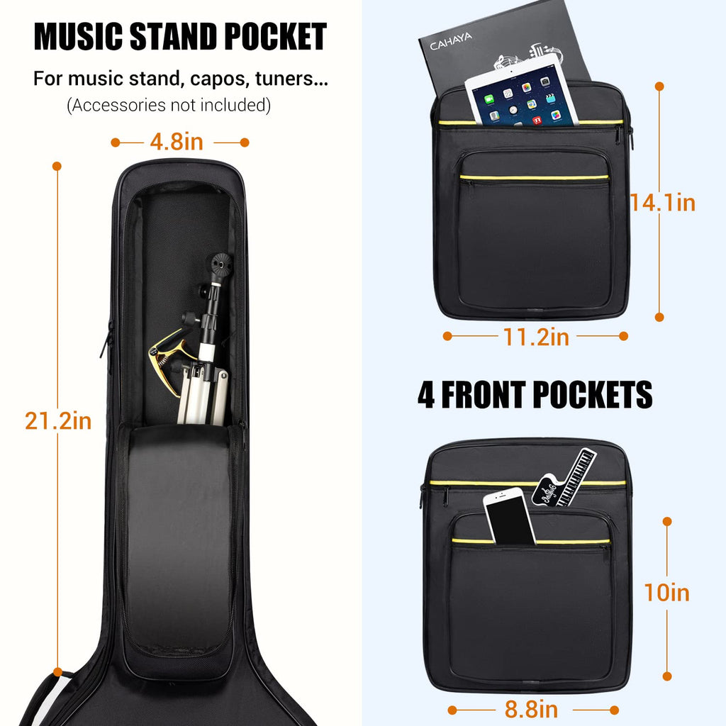44 Inch Guitar Bag Multi-pockets 0.47in Thick Padding Water Resistent Gig Bag K36056