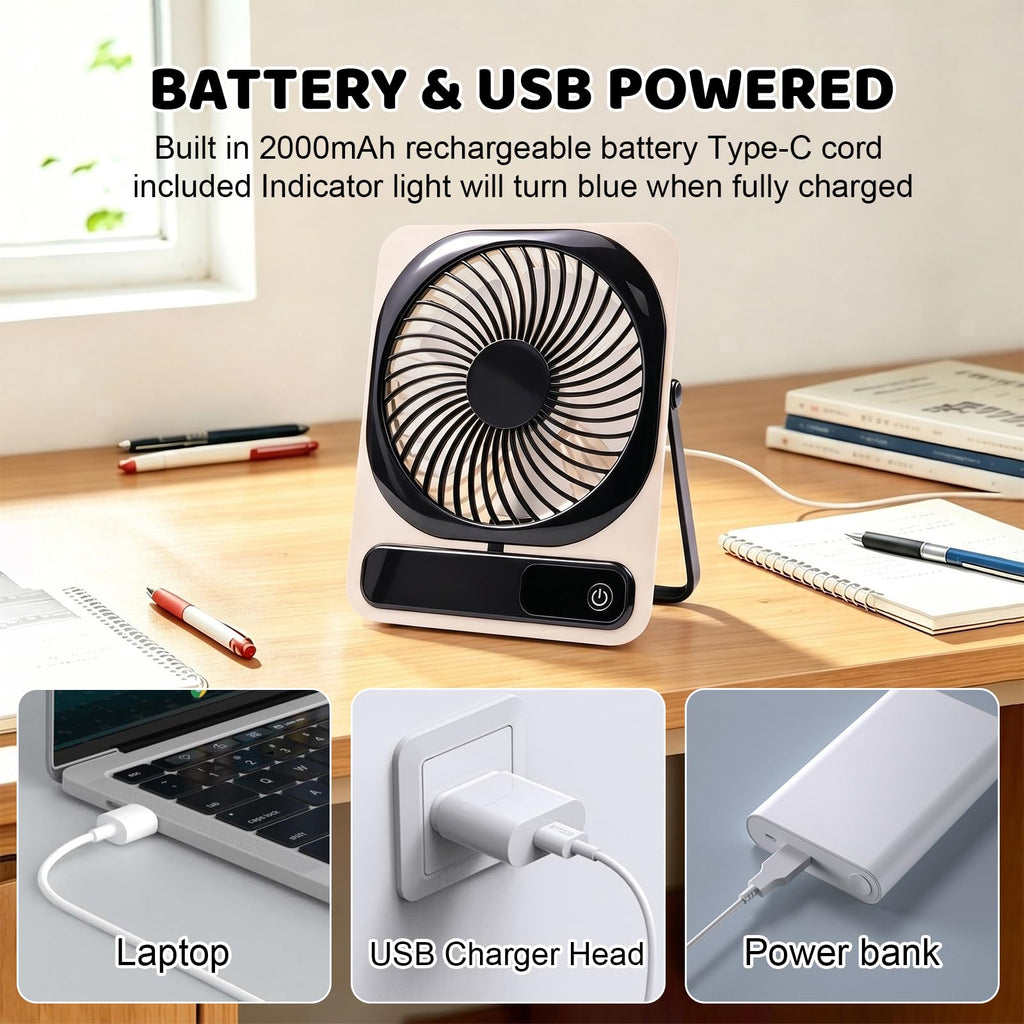 Portable Battery Operated USB Rechargeable Mini Personal Fan R10272