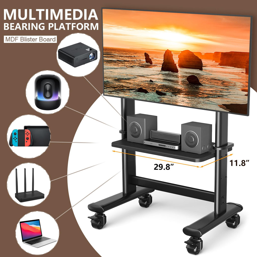 Mobile TV Cart Rolling TV Stand with Wheels for 55-120" TVs B995333