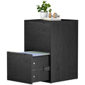 Black Two Drawer Wood File Cabinet J239081