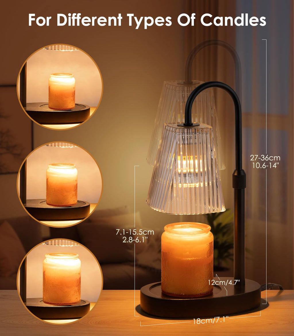 Electric Candle Warmer Lamp with Dimmer Adjustable Height Timer Glass R5013