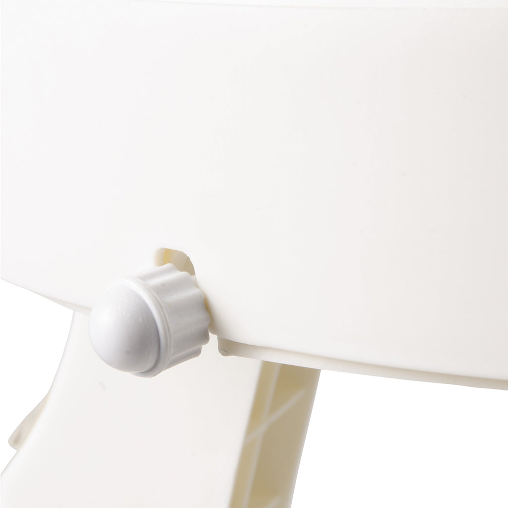 White Swivel Shower Stool Seat with Storage Shelf Z9742